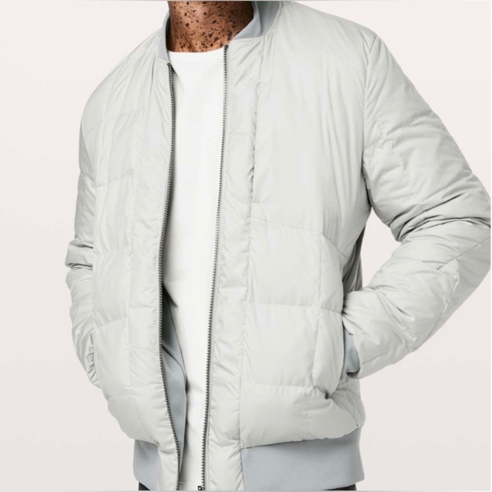 Lululemon Men's About Face Light Gray Bomber Jacket - Size XL